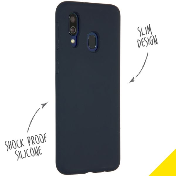 Accezz Liquid Silikoncase Samsung Galaxy A40 - Dunkelblau