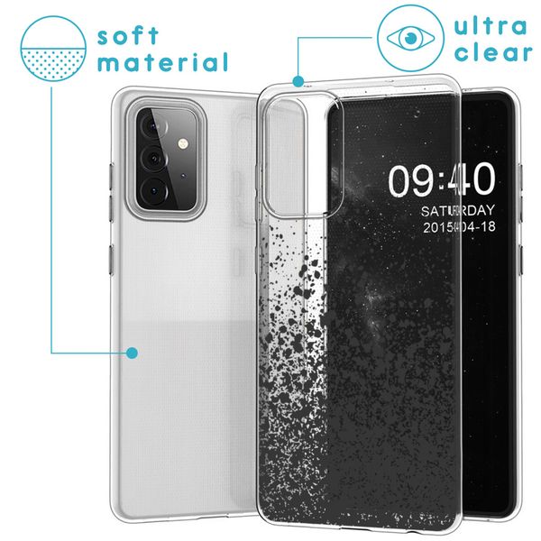 imoshion Design Hülle Samsung Galaxy A72 - Spritzer - Schwarz