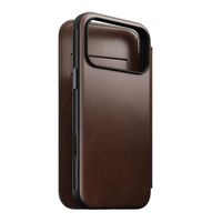 Nomad Modern Horween Leather Folio Bookcase mit MagSafe Apple iPhone 17 Pro Max - Rustic Brown