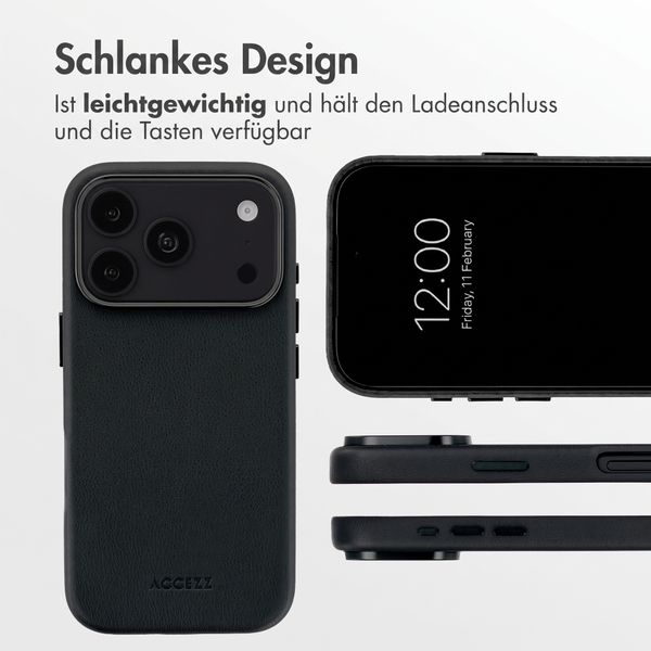 Accezz MagSafe Leather Backcover Apple iPhone 18 Pro Max / 17 Pro Max - Onyx Black