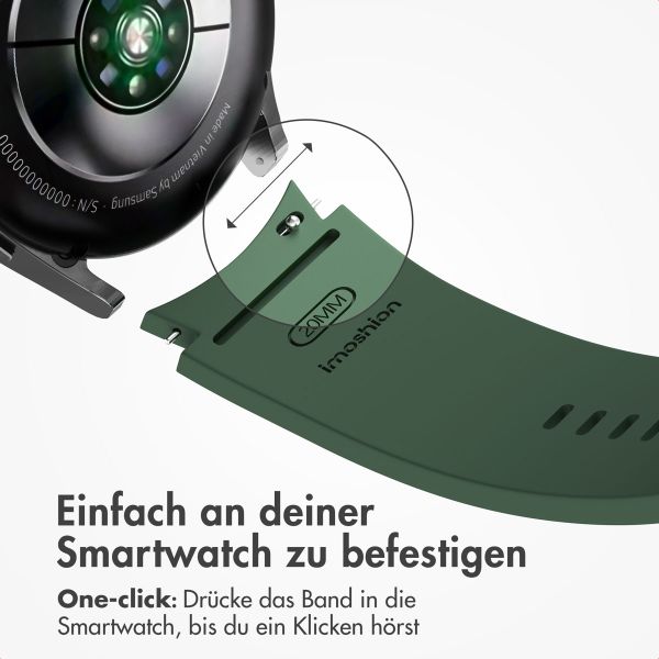 imoshion Silikonarmband für Samsung Galaxy Watch 4 / 5 / 6 / 7 (20 mm) - Dunkelgrün