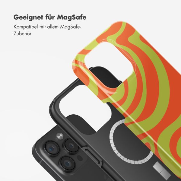 Selencia Vivid Rückabdeckung mit MagSafe Apple iPhone 15 Pro - Wavy Swirl Orange Fern