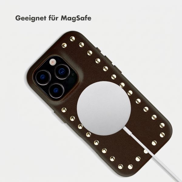Selencia Studs Backcover mit MagSafe Apple iPhone 16 Pro - Cacao Crush