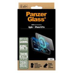 PanzerGlass Gaming Screen Protector Ultra Wide Fit mit Applikator für das iPhone 16 Pro