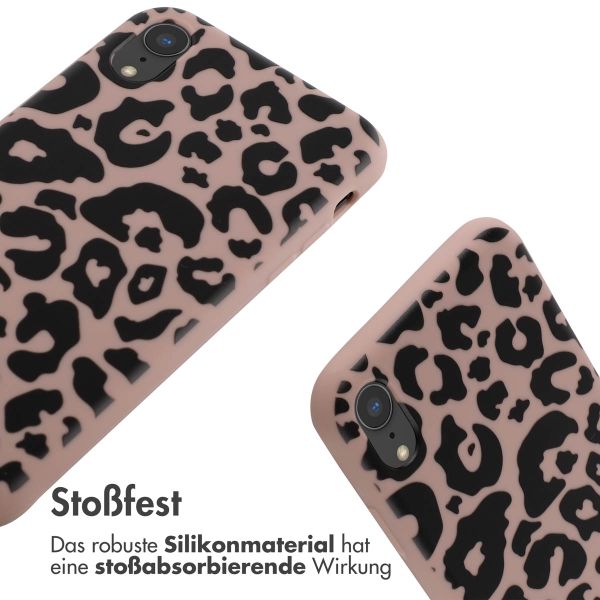 imoshion Silikonhülle design mit Band für das iPhone Xr - Animal Pink