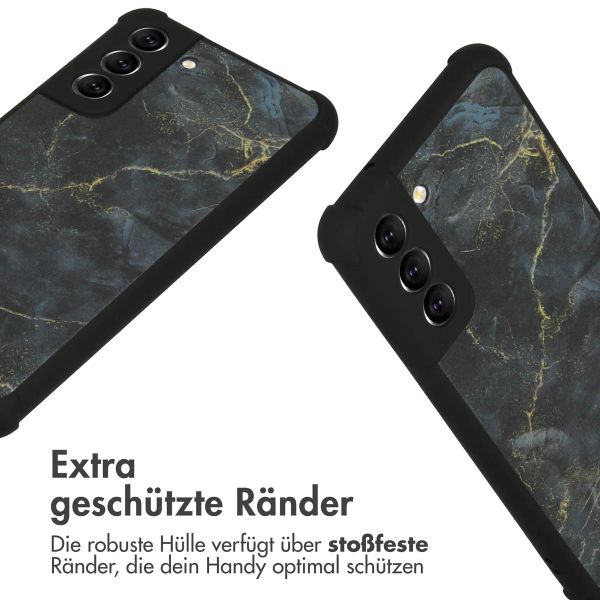 imoshion Design Hülle mit Band für das Samsung Galaxy S21 FE - Black Marble