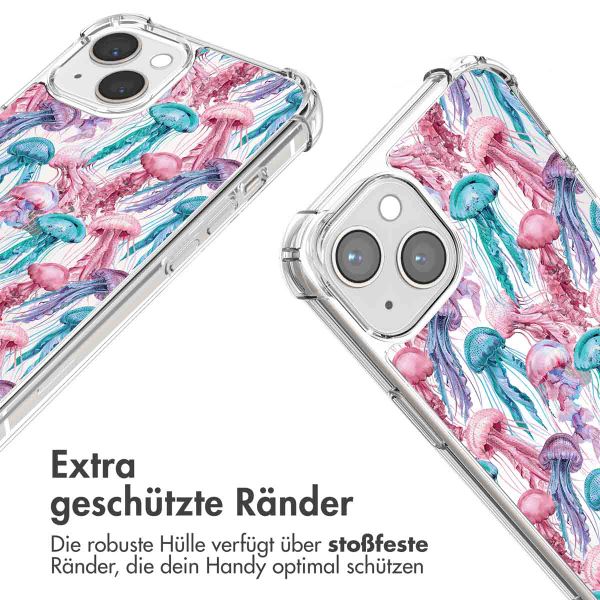 imoshion Design Hülle mit Band Apple iPhone 13 - Jellyfish Watercolor