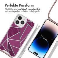 imoshion Design Hülle mit Band Apple iPhone 14 Pro Max - Bordeaux Graphic