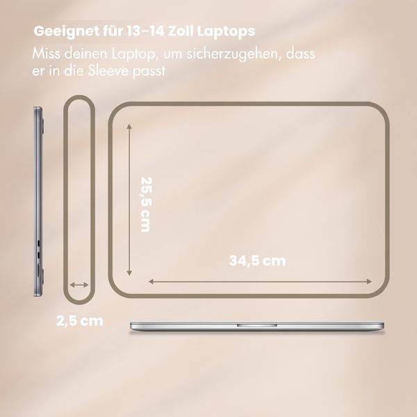 Selencia Cord Laptop Hülle 13-14 Zoll - Laptop Sleeve - Sage Green