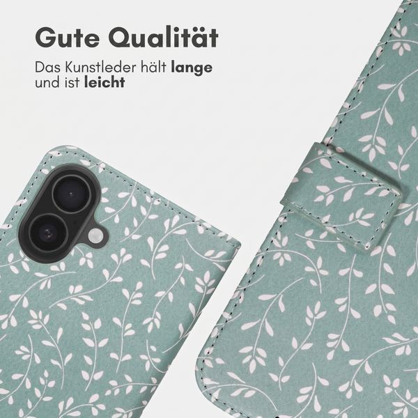 imoshion Design Klapphülle Apple iPhone 17 - Smoke Green Flowers