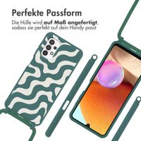 imoshion Silikonhülle design mit Band für das Samsung Galaxy A32 (4G) - Petrol Green Groovy