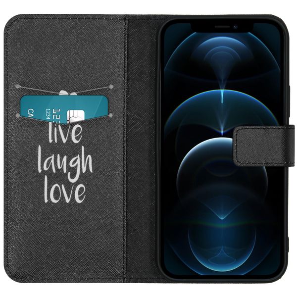 imoshion Design TPU Klapphülle iPhone 12 (Pro) - Live Laugh Love