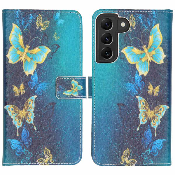 imoshion Design TPU Klapphülle für das Samsung Galaxy S22 Plus - Blue Butterfly