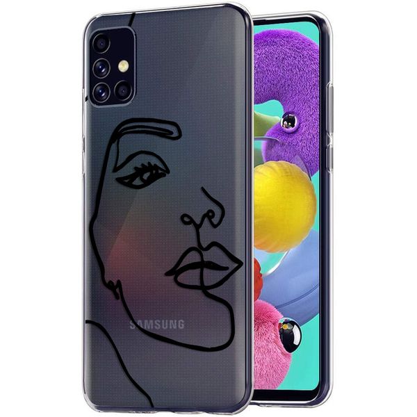 imoshion Design Hülle Galaxy A51 - Abstraktes Gesicht - Schwarz