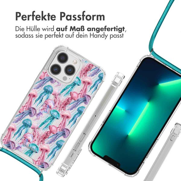 imoshion Design Hülle mit Band für das iPhone 13 Pro Max - Jellyfish Watercolor