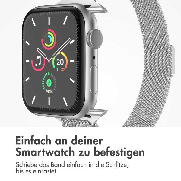 imoshion Mailandisches schlankes Armband für das  Apple Watch Series 1 t/m 9 / SE (38/40/41 mm) | Series 10 / 11 (42 mm) - Silber