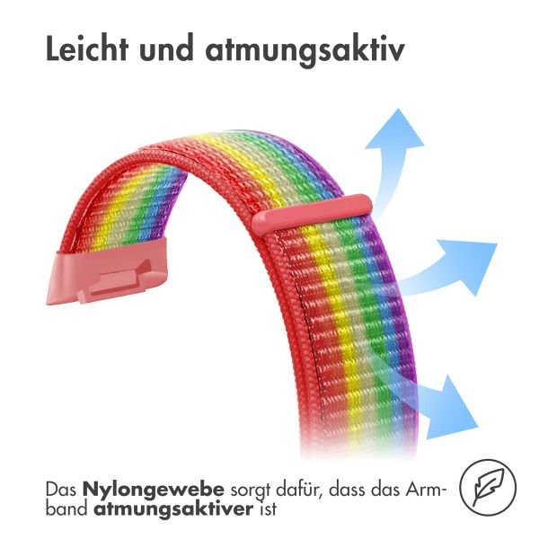 imoshion Nylonarmband für das Fitbit Charge 5 / Charge 6 - Größe S - Rainbow