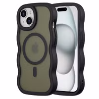 Selencia Wavy Backcover mit MagSafe Apple iPhone 15 - Schwarz