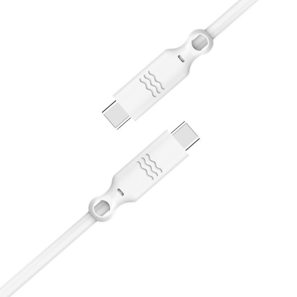 Just Green USB-C- auf-USB-C-Kabel - Recycelbar - 3A - 1.2 Meter - Weiß