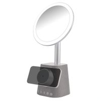 imoshion Make-up-Spiegel mit Bluetooth-Lautsprecher und kabellosem Ladegerät - Silber