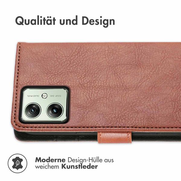 imoshion Luxuriöse Klapphülle Motorola Moto G54 - Braun