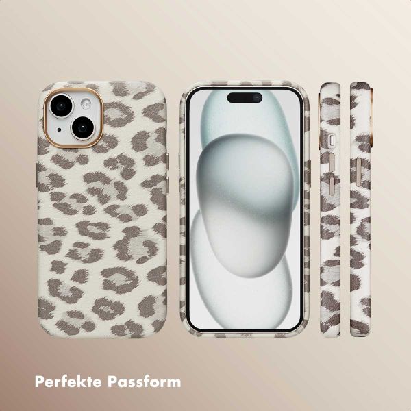 Selencia Sabi Backcover Leopardenmuster mit MagSafe Apple iPhone 15 - Soft Ivory