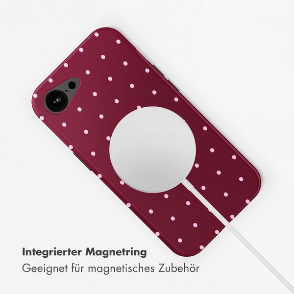 Selencia Vivid Rückabdeckung mit MagSafe Apple iPhone 17e / 16e - Happy Dots Burgundy