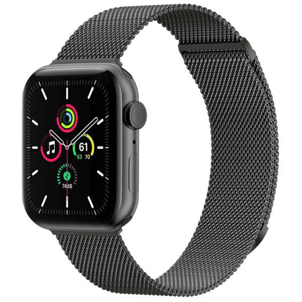 imoshion Mailändische Magnetarmband für die Apple Watch Series 1 bis 9 / SE (38/40/41 mm) | Series 10 (42 mm) - Größe S - Space Gray