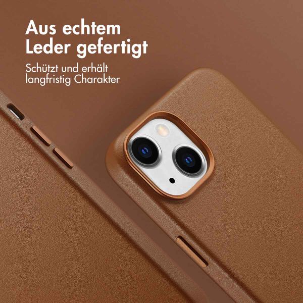 Accezz MagSafe Leather Backcover für das iPhone 14 - Sienna Brown