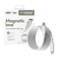 Empower by PanzerGlass Magnetic Snake USB-C-zu-USB-C Kabel - 240W - 1.5 Meter - Silver White