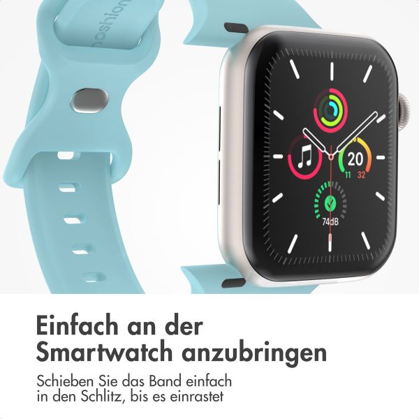 imoshion Silikonband⁺ für die Apple Watch Series 1 bis 9 / SE (38/40/41 mm) | Series 10 (42 mm) - Saphirblau - Größe S/M