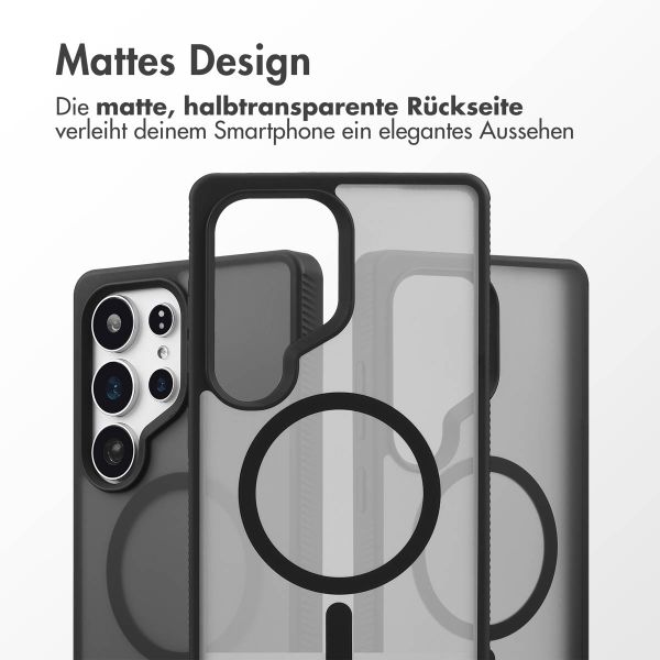 Accezz Rugged Frosted Back Cover mit MagSafe Samsung Galaxy S25 Ultra - Schwarz
