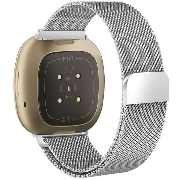 imoshion Magnetisches Milanaise Armband für das  Fitbit Versa 4/ 3 / Sense (2) - Silber