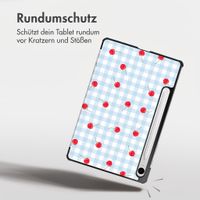 imoshion Design Trifold Klaphülle Samsung Galaxy Tab S9 11.0 Zoll / S10 Lite / S10 FE / S9 FE 10.9 Zoll - Cherry Check