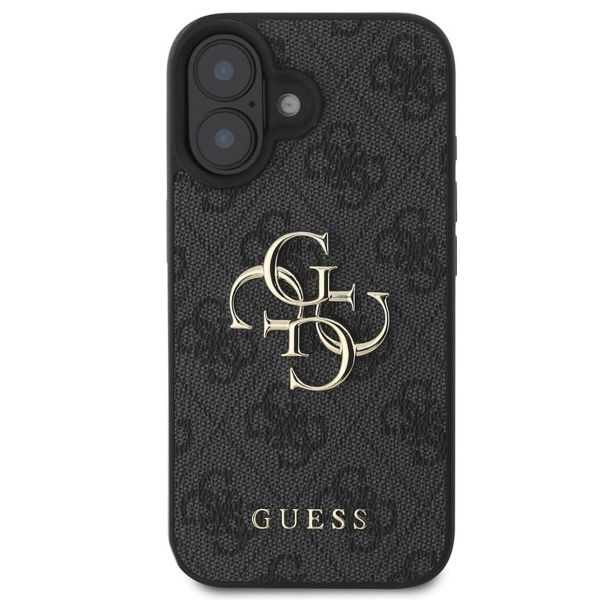 Guess 4G Metal Logo Back Cover für das iPhone 16 - Schwarz