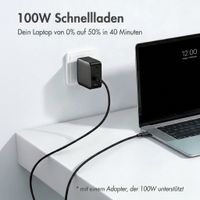 imoshion Braided USB-C-zu-USB-C-Kabel 100 W - 0,5 Meter - Schwarz
