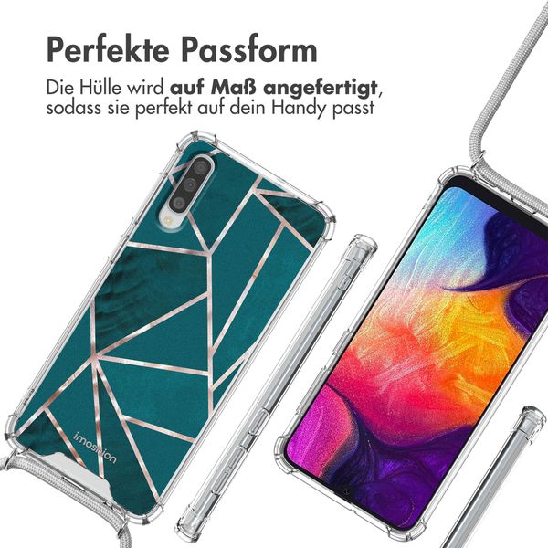imoshion Design Hülle mit Band Samsung Galaxy A50 / A30s - Petrol Green Graphic