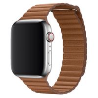 Apple ﻿Lederarmband L für Apple Watch Series 1 bis 10 / SE / Ultra (2) (44/45/46/49 mm) - Saddle Brown