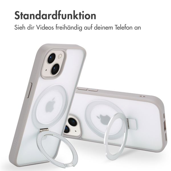 Accezz Ring Stand Backcover mit MagSafe Apple iPhone 15 - Grau