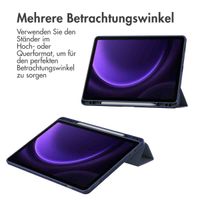 imoshion Trifold Hardcase Klapphülle Samsung Galaxy Tab S9 11.0 Zoll / Tab S10 FE / S9 FE 10.9 Zoll - Dunkelblau