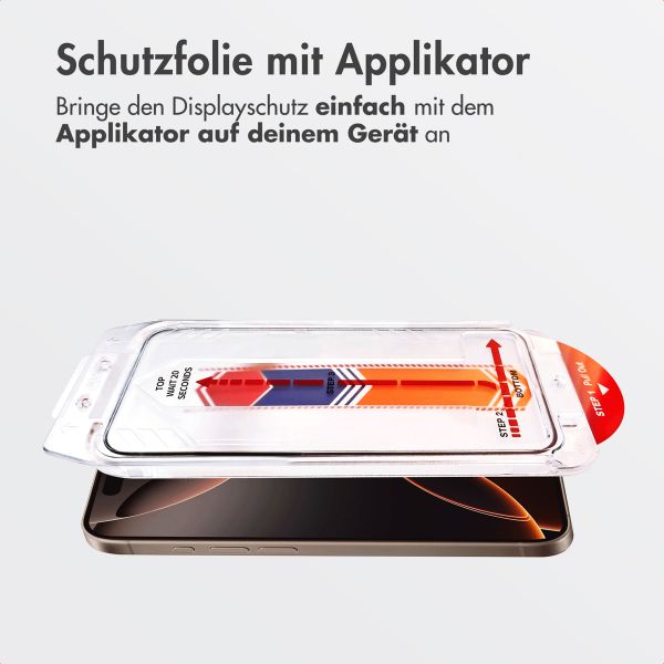 Accezz Gehärteter Glas-Schutz + Applikator Apple iPhone 16 Pro Max