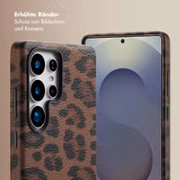 Selencia Sabi Backcover Leopardenmuster mit MagSafe Samsung Galaxy S25 Ultra - Mocha Brown