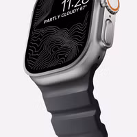 Nomad Rocky Point Armband für das  Apple Watch Series 1 t/m 11 / SE / Ultra (44/45/46/49 mm) - Storm / Titanium