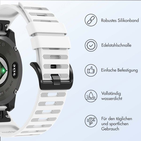 imoshion QuickFit® Silikonarmband Stripe für die Garmin Watch | 22 mm Anschluss - Weiß