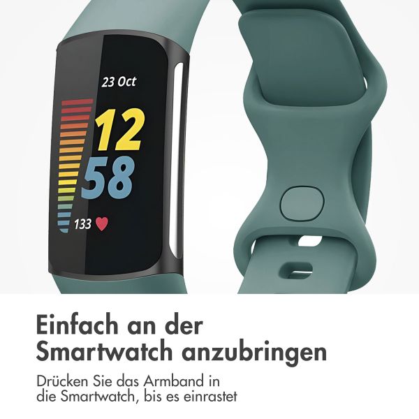 imoshion Silikonband für die Fitbit Charge 5 / Charge 6 - Größe L - Olive