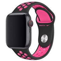 Apple Nike Sport Armband für das  Apple Watch Series 1 t/m 9 / SE (38/40/41 mm) | Series 10 / 11 (42 mm) - Black / Pink Blast