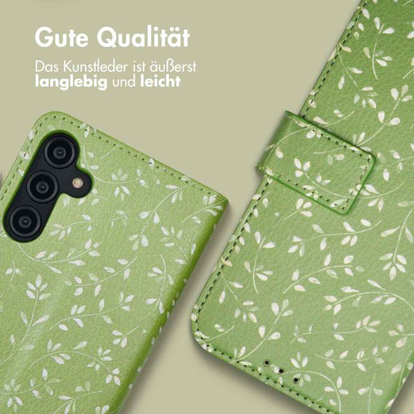 imoshion Design Klapphülle Samsung Galaxy A14 (5G/4G) - Green Flowers