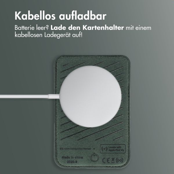 Accezz Magnetischer Lederkartenhalter - Geeignet für Apple Find My - Cedar Green