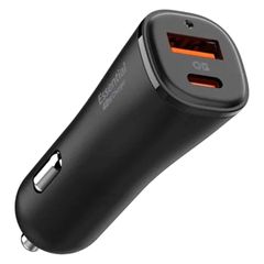 Spigen ArcStation Essential | Auto-Schnellladegerät - 1x USB-C 30 Watt + 1x USB-A 18 Watt - Schwarz