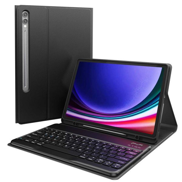 Accezz QWERTY Bluetooth Keyboard Klapphülle für das Samsung Galaxy Tab S10 Plus / Tab S9 Plus / Tab S9 FE Plus 12.4 Zoll